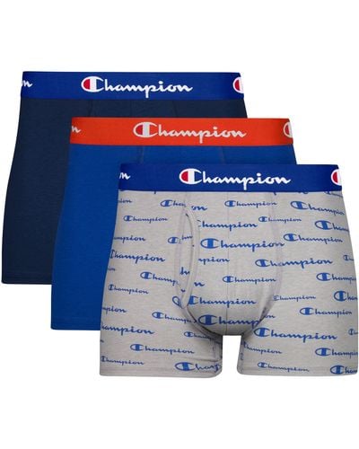 Champion Cotton Stretch Boxer Brief - Blue