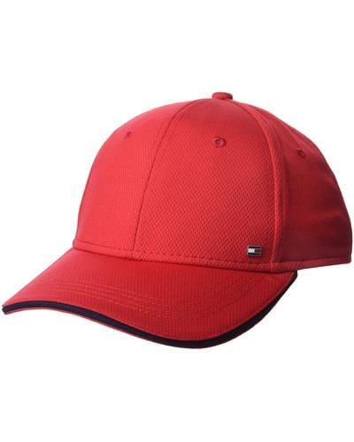 Tommy Hilfiger Cotton Billy Adjustable Flap Baseball Cap - Red