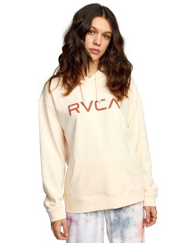 RVCA Graphic Fleece Pullover Hooded Sweatshirt - Pink