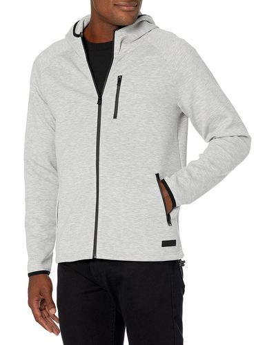 Lucky Brand Mens Nutech Fleece Hoodie Sweatshirt - Gray