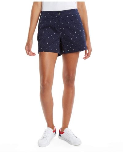 Nautica Tailored Stretch Cotton Patterned Short - Blue