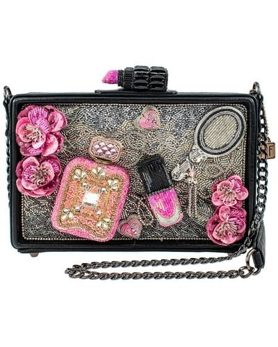 Mary Frances Flawless Crossbody Makeup Theme Handbag - Pink