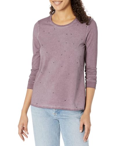 NIC+ZOE Nic+zoe Ls Crew Sparkle Tee - Purple