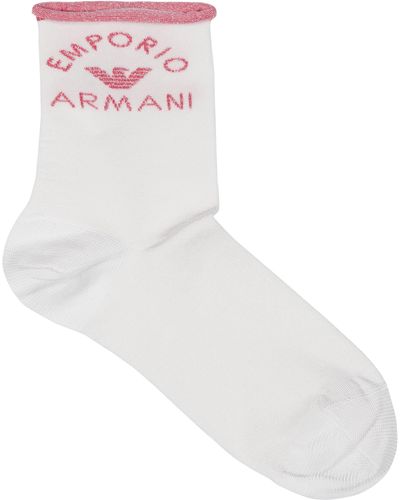 Emporio Armani Macro Logo Monopack Short Socks - White
