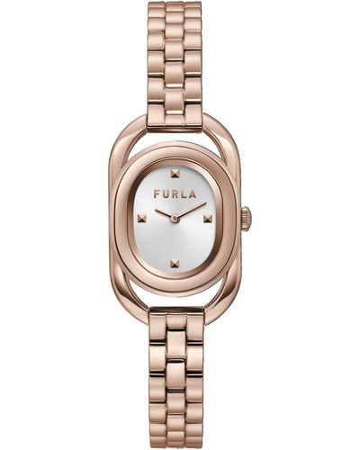 Furla Ladies Rose Gold Tone Stainless Steel Bracelet Watch - Metallic