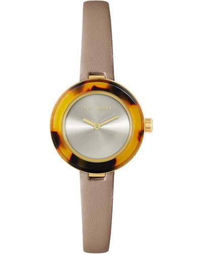 Ted Baker Lenara Acetate Leather Strap Watch 28mm - Yellow