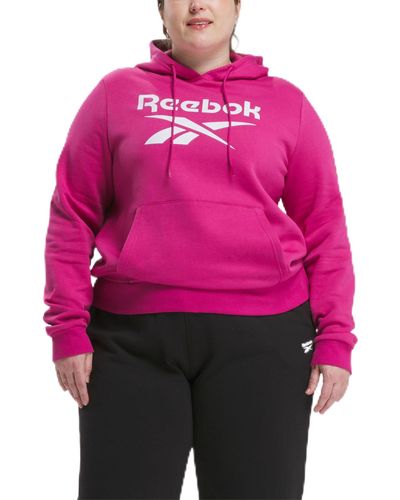 Reebok Plus Size Identity Big Logo Fleece Hoodie - Red
