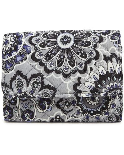 Vera Bradley Cotton Riley Compact Wallet With Rfid Protection - Metallic
