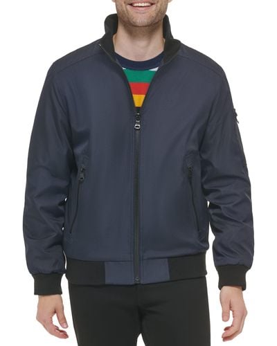 Calvin Klein Winter Coats-sherpa-lined Hooded Soft Shell Jacket - Blue