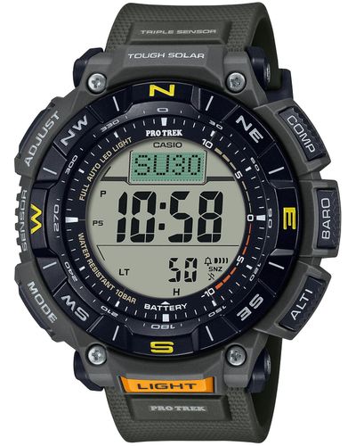 G-Shock Pro Trek Bio Mass Tough Solar Triple Sensor W/thermometer Altimeter Barometer Compass World Time Watch Prg340-3 - Gray