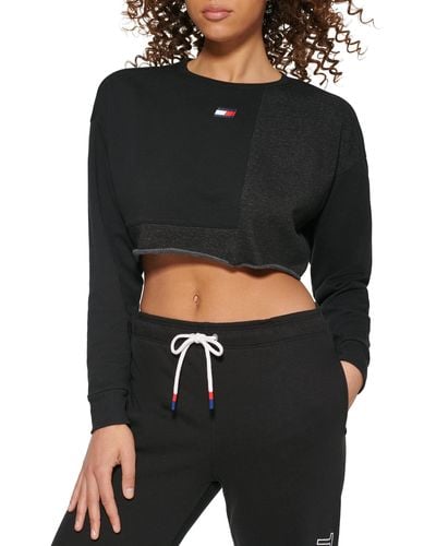 Tommy Hilfiger Long Sleeve Logo Pullover Sweatshirt - Black