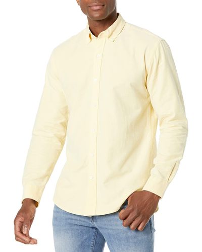 Amazon Essentials Regular-fit Long-sleeve Oxford Shirt - Yellow