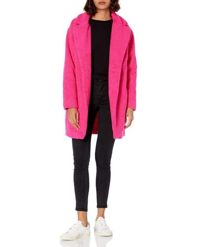 Amazon Essentials Teddy Bear Fleece Oversized-fit Lapel Jacket - Pink