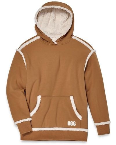 UGG Joanne Bonded Fleece Hoodie Sweater - Brown