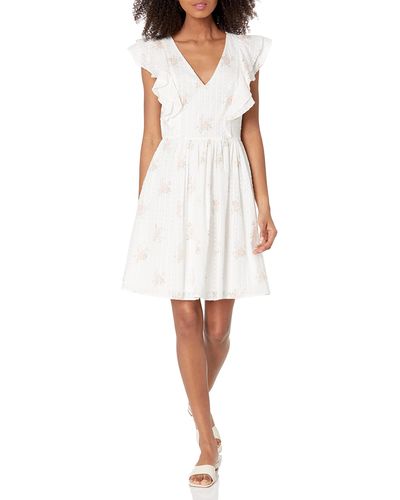 BCBGeneration Babydoll Ruffle Dress - White