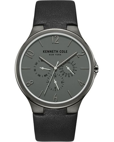 Kenneth Cole 44mm Multi-function Watch With Anti-glare Dial - Black