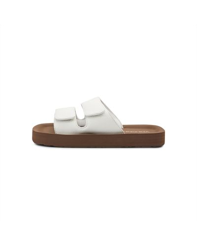 Volcom Squared Platform Velcro Strap Slide Sandal - White