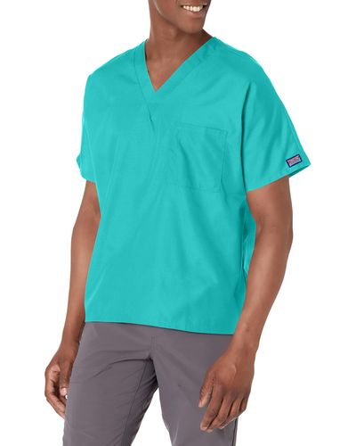 CHEROKEE And Scrub Top Tuckable V-neck With Chest Pocket 4777 - Blue