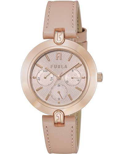 Furla Nude Leather Strap Watch - Pink