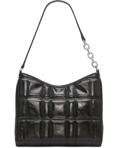 Calvin Klein Nova Chain Hobo Shoulder Bag - Black