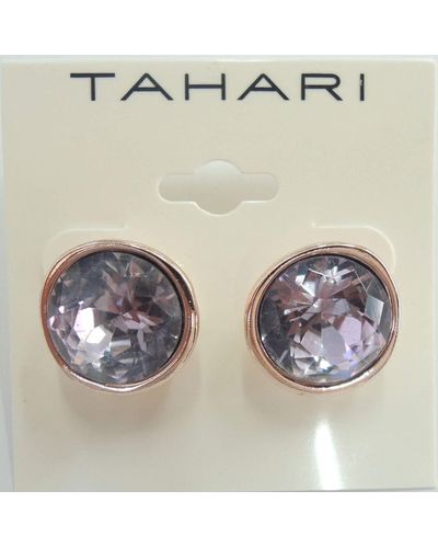 T Tahari Faceted Round Stud Earring - Metallic
