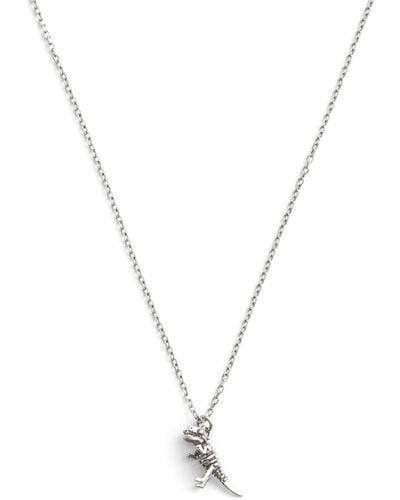 COACH Sterling Silver Signature Rexy Pendant Necklace - Metallic