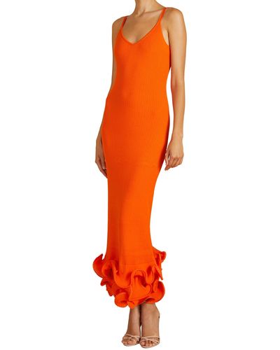 AMUR Dray Midi Knit Dress - Orange