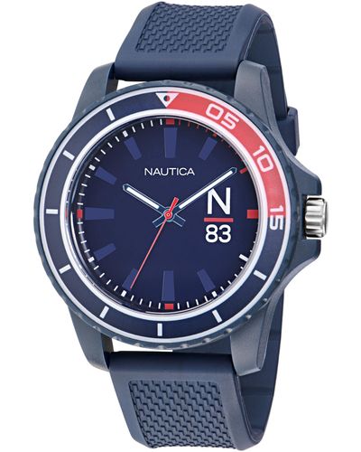 Nautica Napfwf301 Finn World Blue Wheat Pu Fiber Strap Watch