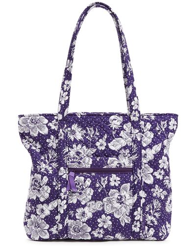 Vera Bradley Cotton Collegiate Vera Tote Bag - Purple