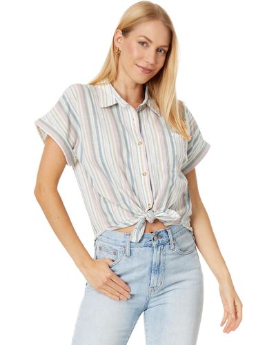 Lucky Brand Relaxed Striped Workwear Shirt - White