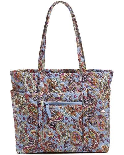 Vera Bradley Cotton Deluxe Vera Tote Bag - Purple