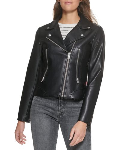 Levi's Faux Leather Asymmetrical Moto Jacket - Black