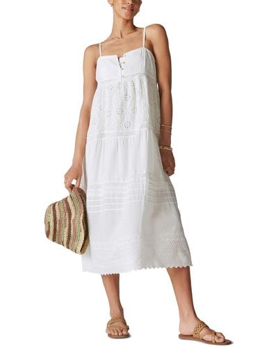 Lucky Brand Cutwork Paneled Maxi Dress - White