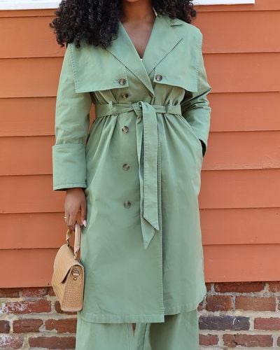 The Drop Dark Ivy Storm Flap Trench Coat By @hermela - Green