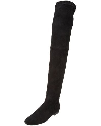 Robert Clergerie Fete Over-the-knee Boot,black Stretch Suede,8.5 M Us