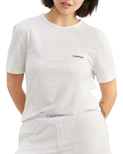 Calvin Klein Modern Cotton Lounge Short Sleeve Crewneck T-shirt - White