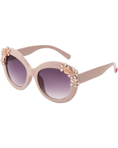Betsey Johnson Summertime Round Sunglasses - Pink