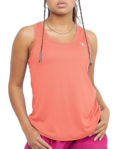 Champion , Classic Sport, Moisture Wicking, Athletic Tank Top For , Sugar Peach Reflective C Logo, Xx-large - Red