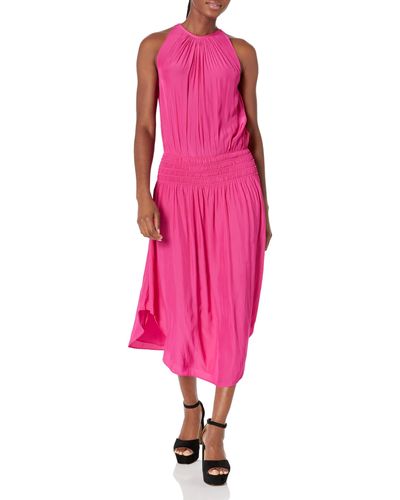 Ramy Brook Audrey High Neck Midi Dress - Pink