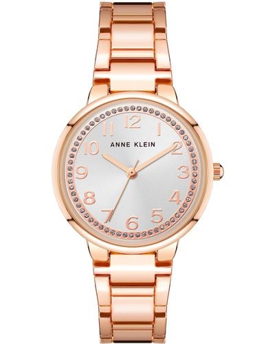 Anne Klein Glitter Accented Bracelet Watch - Metallic