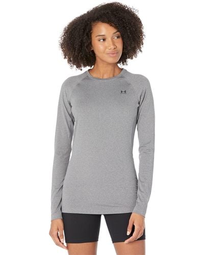 Under Armour S Authentics Long Sleeves Crew Neck T-shirt - Gray