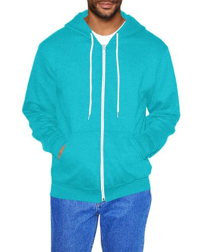 American Apparel Flex Fleece Long Sleeve Zip Hoodie - Blue