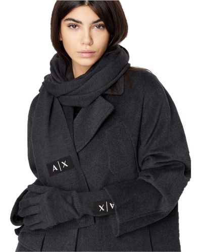 Armani Exchange | Logo Ptch Wool Gloves - Black