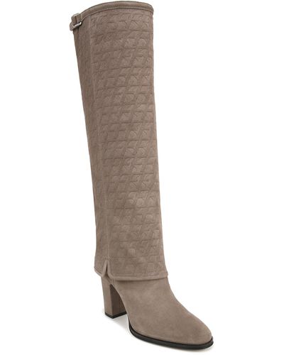 Franco Sarto S Informa West Tall Heeled Boot Gray Suede 11 M - Brown