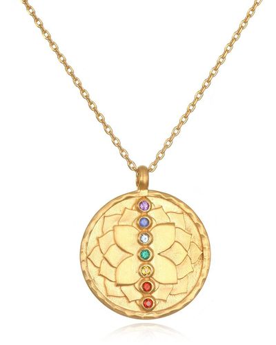 Satya Jewelry Multi Stone Chakra Pendant Necklace 18-inch - Metallic