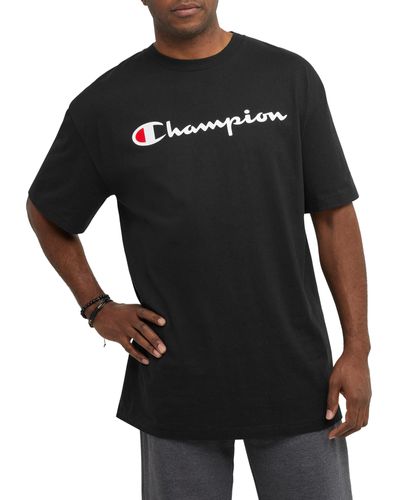 Champion , Cotton Midweight Crewneck Tee,t-shirt For - Black