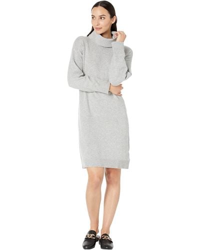 Tommy Hilfiger Adaptive Rollneck Dress With Open Neckline - White