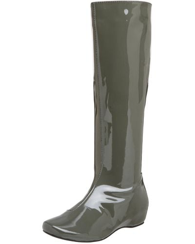 N.y.l.a. Rainbow Boot,grey Patent,9 M Us - Gray