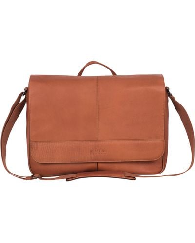Kenneth Cole Risky Business Full-grain Colombian Leather Crossbody Case & Tablet Day - Brown