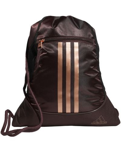 adidas Alliance Sackpack Drawstring Backpack Gym Bag - Brown